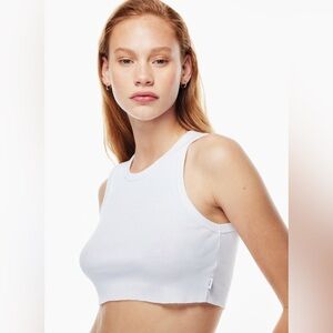TNA Aritzia‎ Ribbed Crop Racer Tank Top Grey Size 2XL